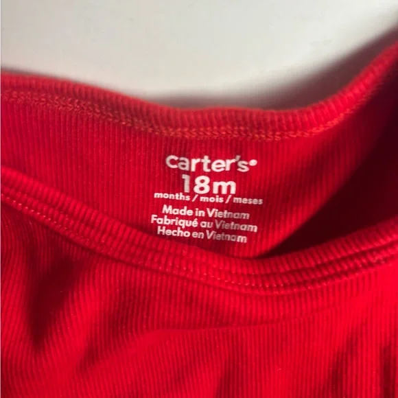Carter's Red Long Sleeve Tulle Peplum Top - Picture 2 of 2